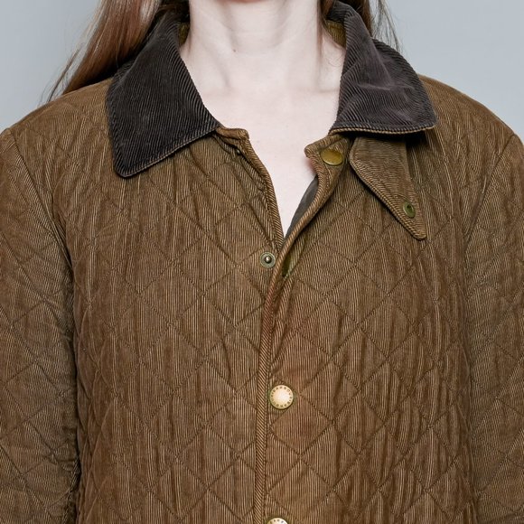 BARBOUR Men's Bant Corduroy Brown Contrasting Quilted Jacket M - Picture 5 of 10